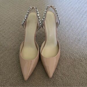 Embellished patent leather heels